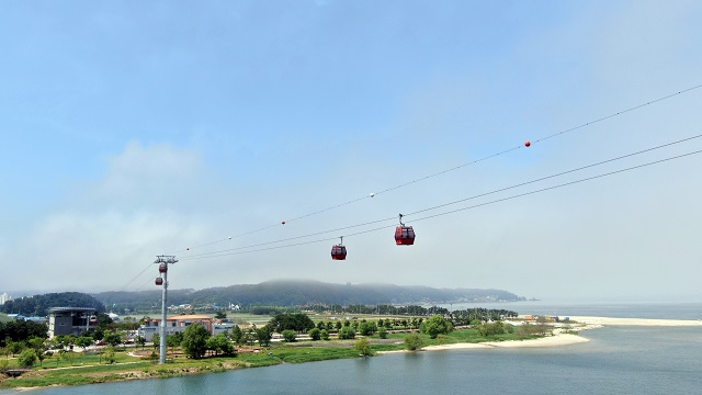 ▲ 울진군 왕피천케이블카 전경.ⓒ울진군