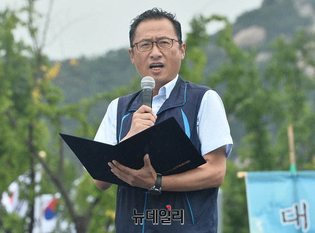 ▲ 김명환 전 민주노총 위원장. ⓒ뉴데일리DB