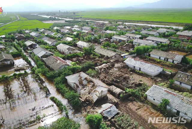 ▲ 황해북도 수해지역. ⓒ뉴시스. 무단전재 및 재배포 금지.