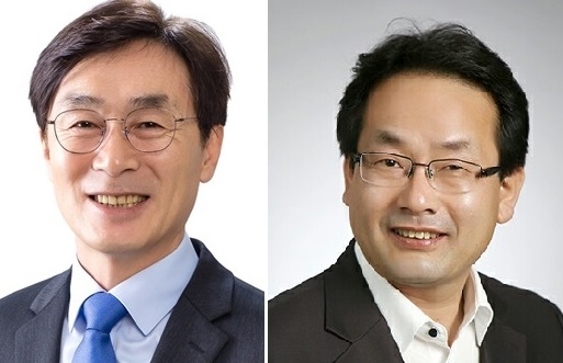 ▲ 18일 선출된 더불어민주당 신임 충북도당위원장 이장섭, 세종시당 위원장 강준현 의원.ⓒ민주당