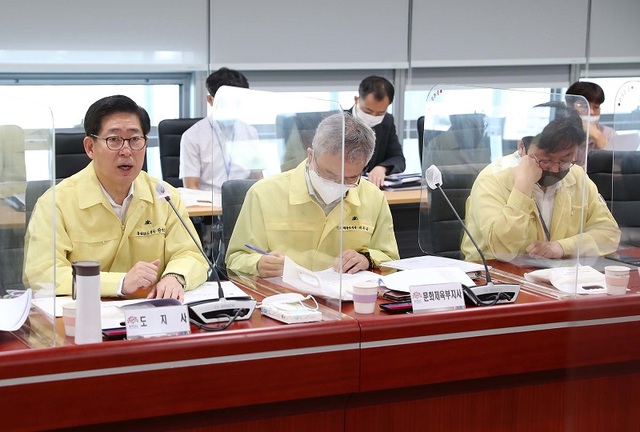 ▲ 양승조 충남도지사가 24일 도청에서 실국원장회의를 갖고 있다.ⓒ충남도