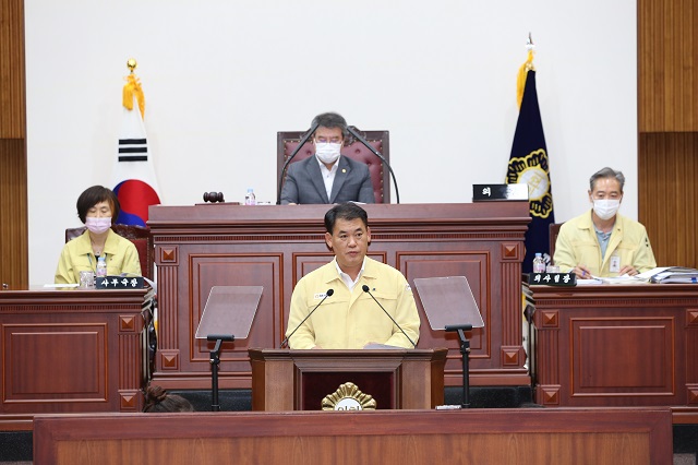 ▲ 박광호 의원의 5분 자유 발언 장면.ⓒ경주시의회