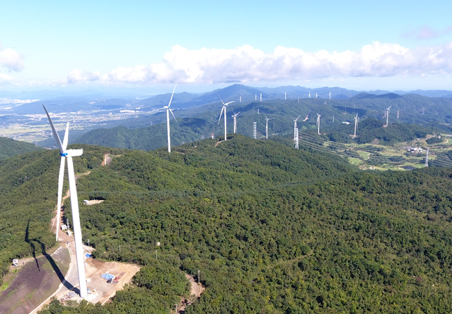 ▲ 경주 풍력발전사업 전경. ⓒ 코오롱글로벌
