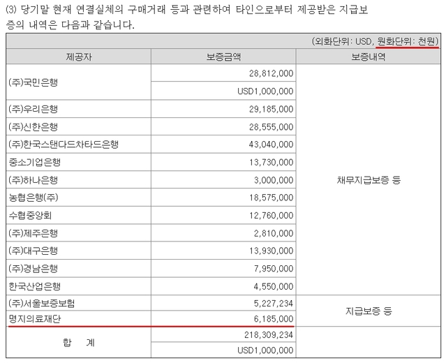 ▲ 올해 4월 28일 공시된 지오영 연결감사보고서 내용 중 일부.