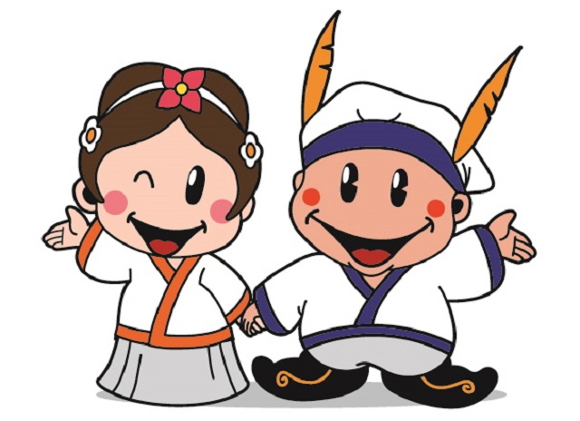 ▲ 경주엑스포 공식 마스코트인 ‘화랑’과 ‘원화’ 캐릭터.ⓒ경주엑스포