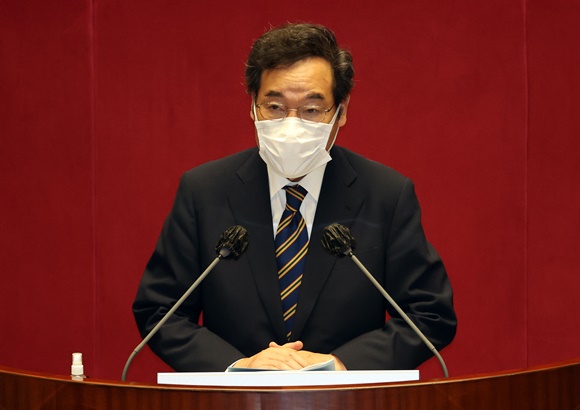 ▲ 이낙연 더불어민주당 대표가 7일 오전 국회 본회의에서 교섭단체 대표연설을 하고 있다. ⓒ연합뉴스