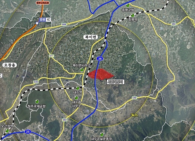 ▲ 청주북이산업단지계획 위치도.ⓒ청주시