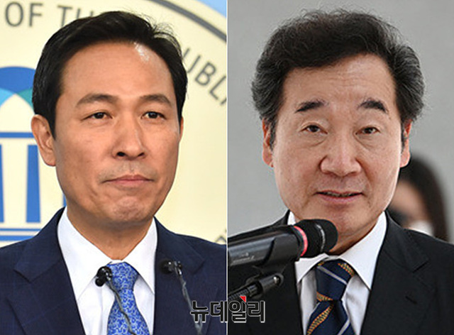 ▲ (오른쪽부터) 더불어민주당 이낙연 대표, 우상호 의원. ⓒ박성원 기자