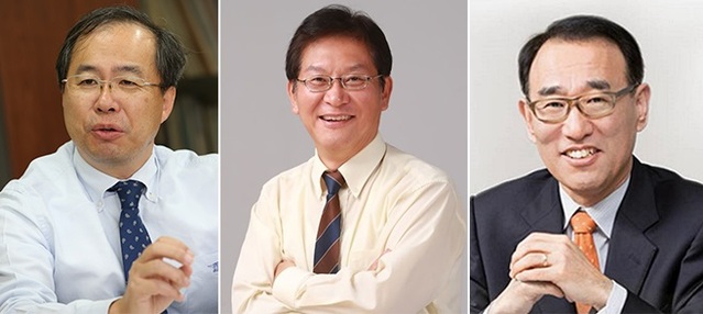 ▲ KAIST 총장후보 선거에 임할 3인의 후보자로 선출된 김정호 교수, 이혁모 교수, 임용택 교수(사진 왼쪽부터).ⓒKAIST