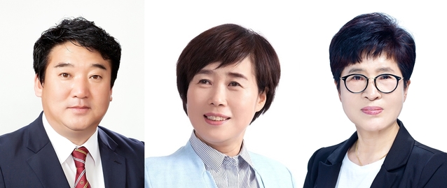 ▲ 왼쪽부터 이상승 예산결산특별위원회 위원장, 한향숙 의원, 최인희 의원.ⓒ칠곡군의회
