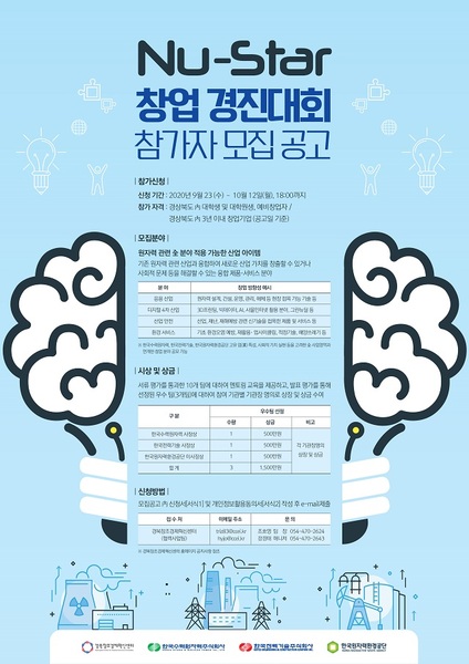 ▲ 한국원자력환경공단 Nu-star 창업 경진대회 포스터.ⓒ원자력환경공단