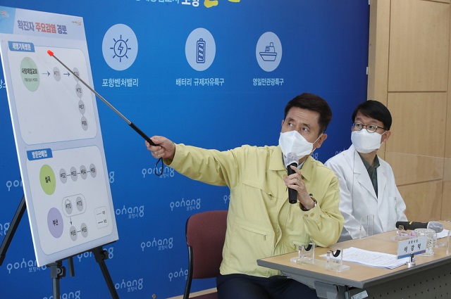 ▲ 이강덕 시장은 22일 긴급 브리핑을 통해 요양병원 코호트 격리 등 취약시설 방역 강화 및 면회금지 준수를 당부했다.ⓒ포항시