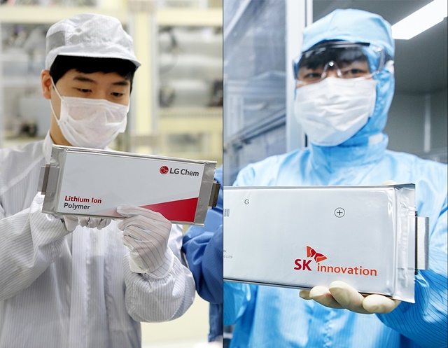 ▲ LG화학 배터리(좌)와 SK이노베이션 배터리. 자료=각 사. ⓒ뉴데일리경제
