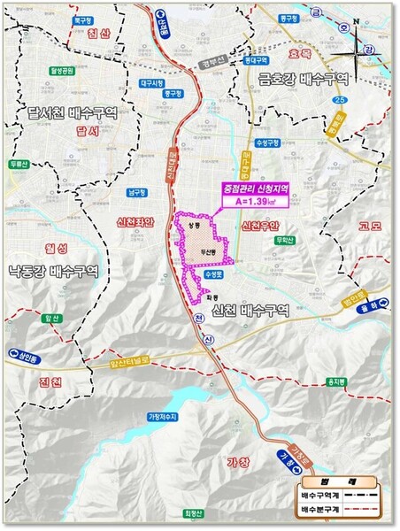 ▲ 2020년 하수도정비 중점관리지역 사업에 선정된 상동 일대 지역.
ⓒ수성구