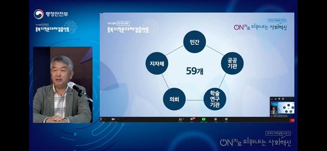 ▲ 지난달 25일 열린 충북지역문제해결플랫폼 온라인 의제실행 선언식 모습.ⓒ충북도