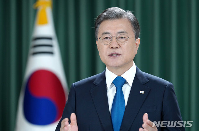 ▲ 지난 23일 새벽 방송된, 문재인 대통령의 유엔연설. 문 대통령은 연설에서 '종전선언'의 필요성을 강조했다. ⓒ뉴시스. 무단전재 및 재배포 금지.