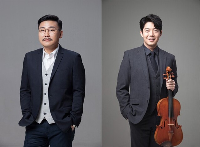 ▲ 해설자 푸디토리움(좌)과 비올리스트 이신규.ⓒ소셜베뉴 라움