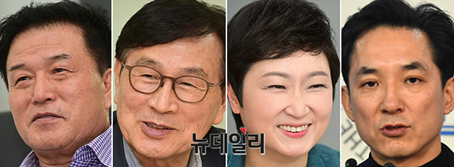 ▲ '현역 불가론'이후 부산 보궐선거판에서 주목받는 국민의힘 원외인사들. 왼쪽부터 차례대로 이진복·유재중·이언주·박민식 전 의원. ⓒ박성원 기자
