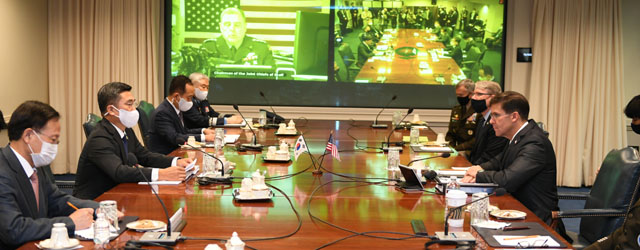 ▲ 미국 워싱턴에서 지난 14일(현지시간) 열린 한미 안보협의회의. ⓒ국방부 제공.
