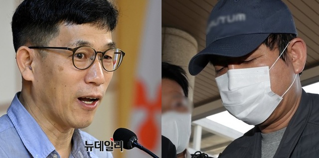 ▲ 진중권 전 동양대 교수와 라임자산운용의 전주(錢主)로 지목된 김봉현 스타모빌리티 회장. ⓒ사진 출처 : 뉴데일리(좌) / 연합뉴스(우)