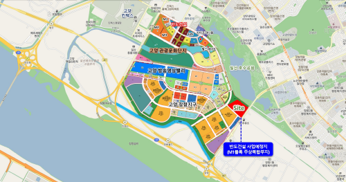 ▲ 고양장항지구 M-1블록 위치도. ⓒ 반도건설