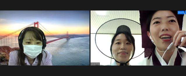 ▲ 수성구 관계자들이 2020 한국관광 온라인 박람회에서 해외 관광업계 바이어들과의 온라인 1:1 비즈니스 미팅에 참여하고 있다.ⓒ수성구