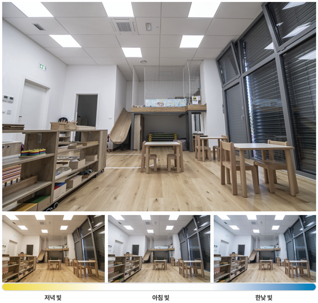 ▲ 슬로베니아 사립유치원에 적용된 자연광 LED ‘썬라이크’. ⓒ서울반도체