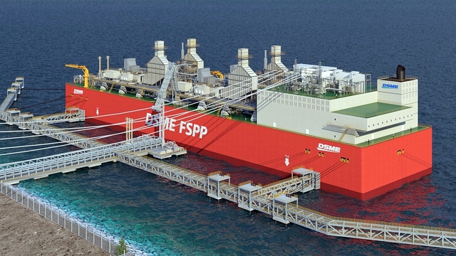 ▲ 대우조선해양이 개발한 부유식 복합 에너지 공급 설비인 FSPP의 조감도.ⓒ대우조선해양