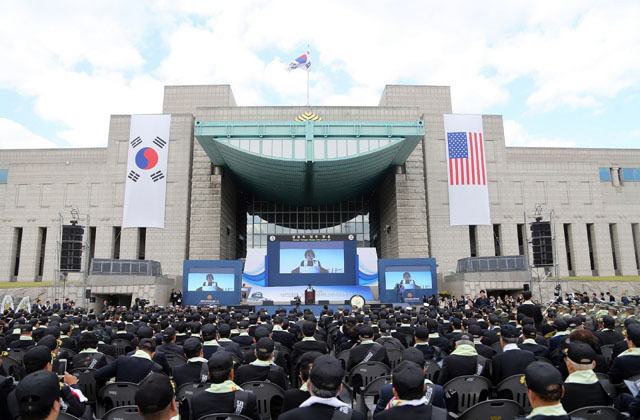 ▲ 2018년 10월 제3회 장진호 전투영웅 추모행사 모습. ⓒ국가보훈처 제공.