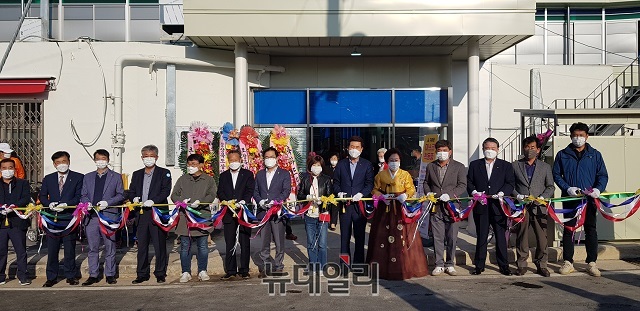 ▲ 오천삼광시장 아케이드 준공식 장면.ⓒ뉴데일리