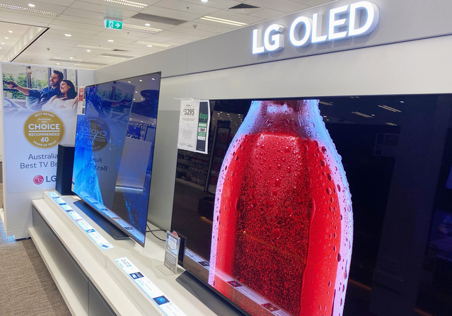 ▲ 호주 하버노만 가전 매장에 진열된 LG 올레드 TV ⓒLG전자
