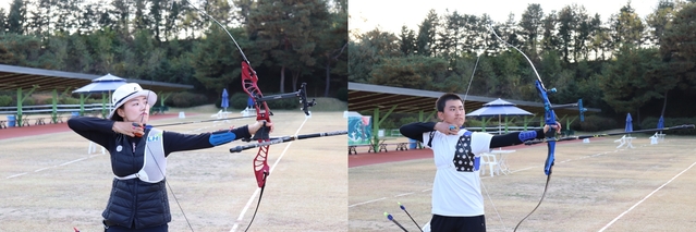 ▲ 여자부 장혜진(LH),남자부 김제덕(경북일고 1년).ⓒ예천군