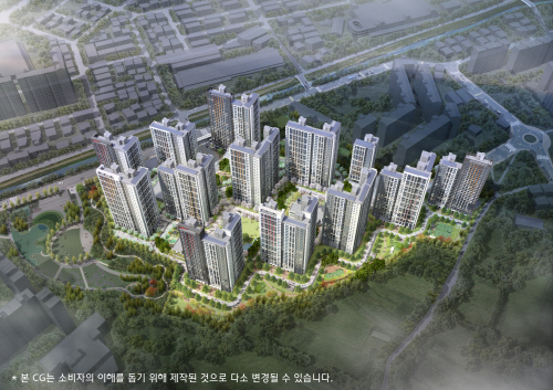 ▲ 힐스테이트 용인 둔전역 조감도. ⓒ 현대건설