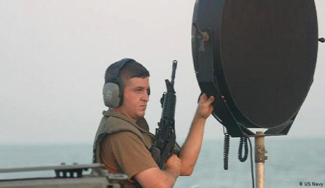 ▲ 미 해군이 사용 중인 극초음파 무기 LARD(장거리 음향장치). ⓒ미 해군 공개사진.