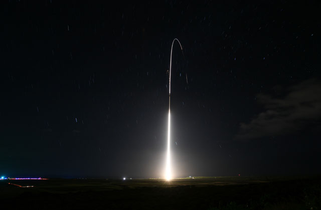 ▲ 2018년 3월 태평양에서 실시했던 SM-3 블록ⅡA 요격시험. ⓒ미국 미사일 방어청(MDA) 공개사진.