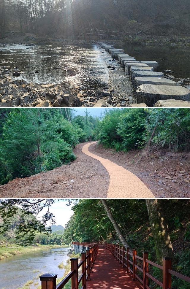 ▲ 청주시가 18억원을 들여 조성한 옥화구곡 관광길.ⓒ청주시