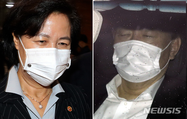 ▲ 추미애(왼쪽) 법무부장관이 지난 19일 본회의에 참석하기 위해 서울 여의도 국회로 들어오고 있다. 오른쪽은 윤석열 검찰총장이 같은 날 서울 서초구 대검찰청으로 출근하고 있는 모습. ⓒ