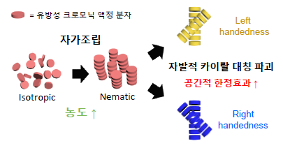 ▲ 자발적 카이랄 구조체 형성 모식도.ⓒKAIST