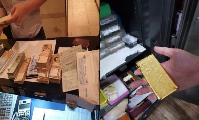 ▲ 탈루혐의자 자택 현장조사에서 찾아낸 현금뭉치와 골드바 ⓒ뉴데일리 DB