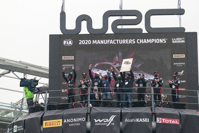 ▲ 현대자동차가 ‘2020 월드랠리챔피언십(WRC)’에서 우승하는 모습 ⓒ현대차