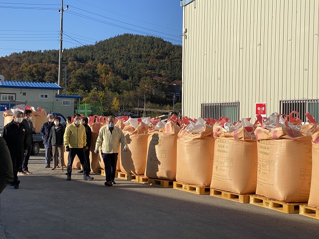 ▲ 군위군은 공공비축미곡 대형포대 100% 매입 작업을 완료했다.ⓒ군위군