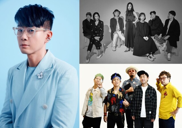 ▲ 왼쪽부터 '인디 크리스마스 선물' 헤드라이너 이승환, 이날치, 크라잉넛]ⓒ마포문화재단