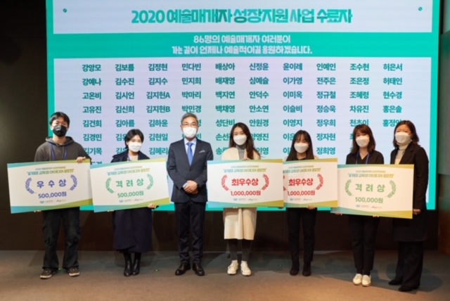 ▲ '2020 예술 매개자 성장지원 사업' 수료식 전체 수상자.ⓒ예술경영지원센터