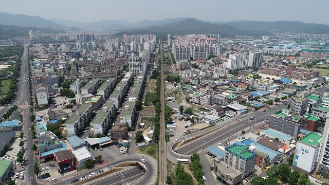 ▲ 경주시 동천-황성 동해남부선 철로변 폐선 부지 도시숲 조성사업 구간.ⓒ경주시