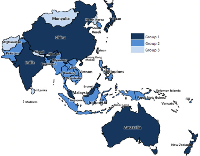 ▲ 영국 시장조사업체가 분류한 아태지역 우한코로나 백신 속도별 그룹. ⓒ미국의 소리(VOA) 방송 관련보도 화면캡쳐.