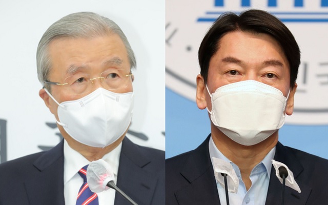 ▲ 김종인 국민의힘 비상대책위원장(왼쪽)과 안철수 국민의당 대표.ⓒ국민의힘·뉴시스