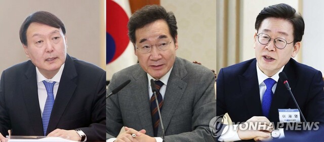 ▲ (좌측부터)윤석열 검찰총장·이낙연 더불어민주당 대표·이재명 경기도지사.ⓒ연합뉴스