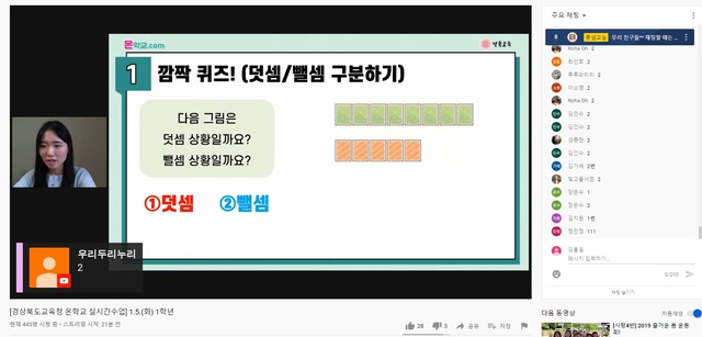 ▲ 온학교’는 모든 학생을 위한 따뜻한 온라인 학습 공간이라는 뜻으로 주소창에 ‘온학교.com’을 입력하면 바로 참여가 가능하며 모바일로도 접속 가능하다. 사진은 온라인 수업장면.ⓒ경북교육청
