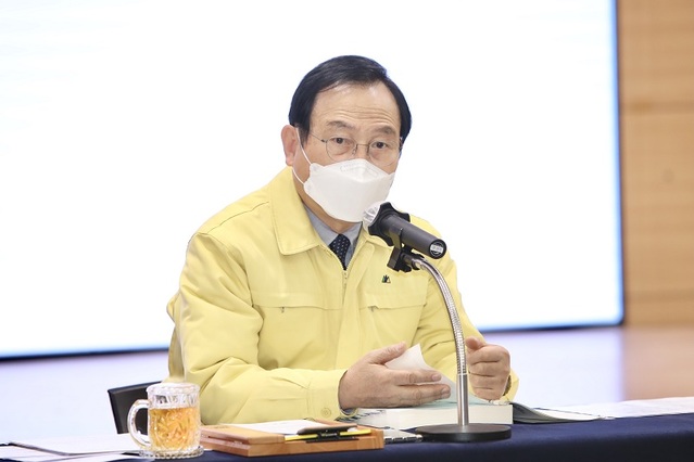 ▲ 11일 충남 천안시는 시청에서 박상돈 시장 재로 2021년 주요업무보고회를 열어 주요 추진 사업을 공유했다.ⓒ천안시