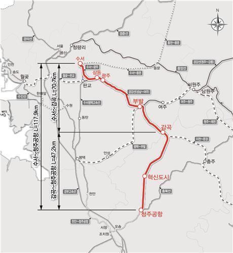 ▲ 중부내륙철도 청주공항 지선 노선도.ⓒ음성군